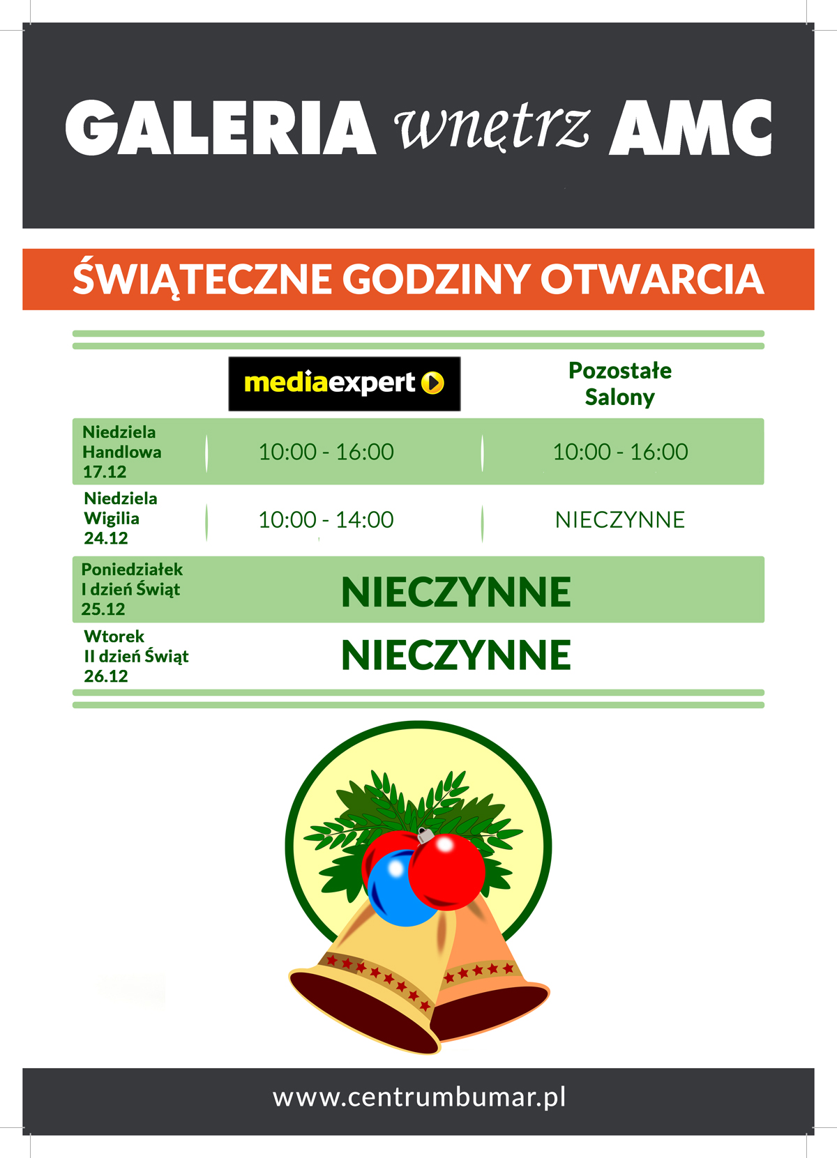 Mrówka Nowe Miasto Godziny Otwarcia Godziny otwarcia Galerii Wnętrz AMC w okresie Świątecznym | Galeria